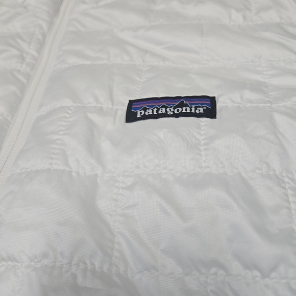Patagonia Nano Puffer Jacket White Lightweight Winter Coat Womens Large Gorpcore - Picture 2 of 11